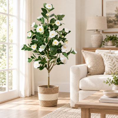 Artificial Camellia Tree with Lifelike Blossoms