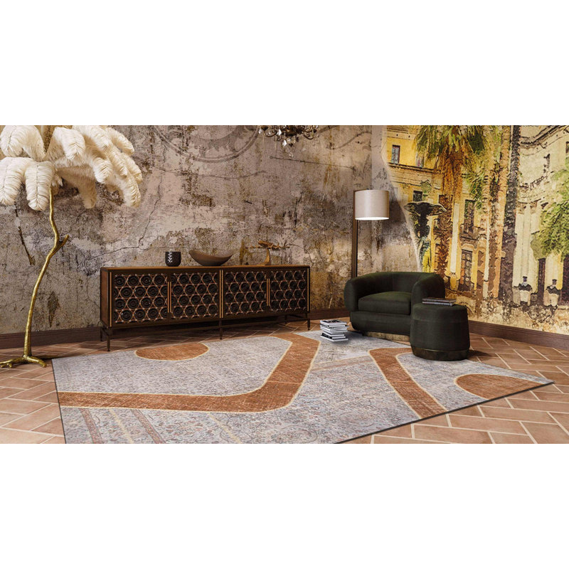 Tapis beige unique de 8 pi 1 po x 11 pi 11 po Wiethold