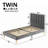 Gurit 43.3" Modern Upholstered Twin Bed Frame with Tufted Velvet Headboard, Low Profile Platform Bed with Strong Wooden Slats, No Box Spring Needed, Noise-Free-729059455-746269141