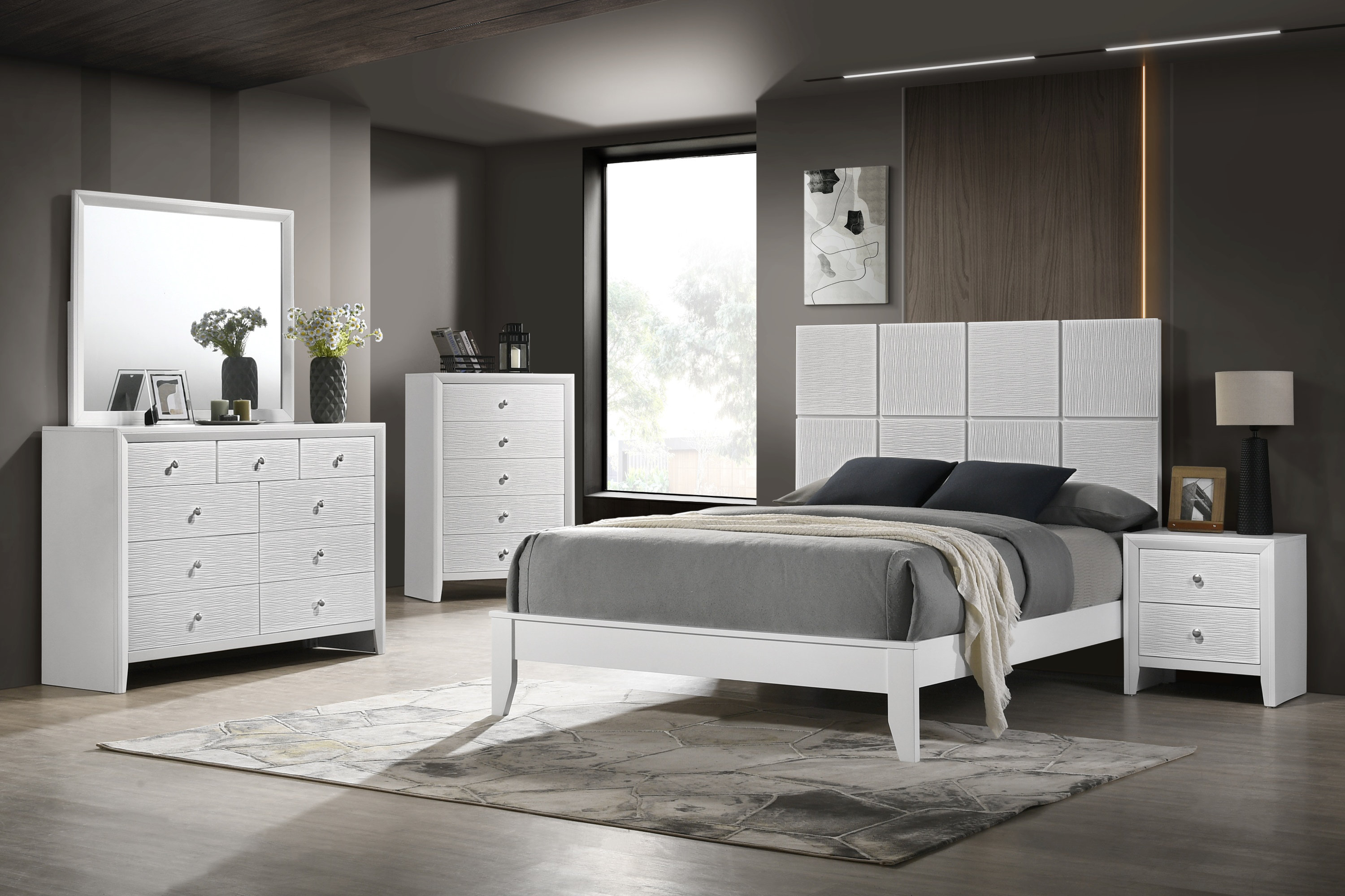 Ebern Designs Leonharda Gunmetal Grey Panel Bedroom Set - Wayfair Canada
