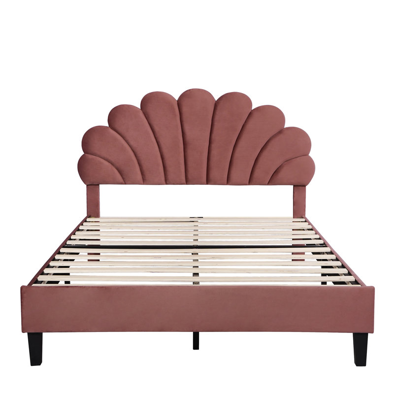 Penngrove Upholstered Bed, European Double (140 x 200cm), Red