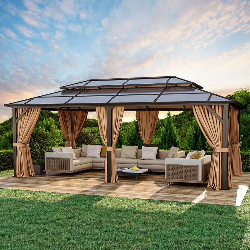 20 Ft. W X 12 Ft. D Metal Patio Gazebo