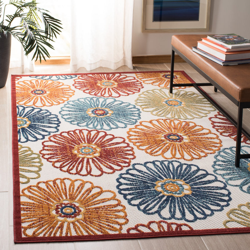 Kellems Performance Floral Indoor/Outdoor Area Rug, Rectangle 8' x 10'