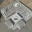 Dawana Square Aluminium Corner Dining Set - with Rising Table & Footstools - White