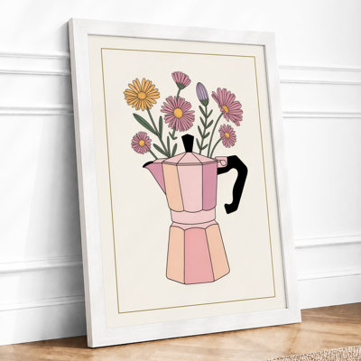 Coffee and Blooms Botanical - Framed Print