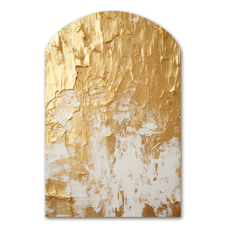 Estelle - peinture abstraite en forme d'arche, art mural asymétrique, H 34 po x l 25 po