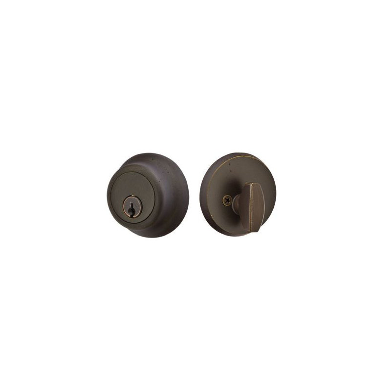 Serrure à pêne dormant simple cylindrique régulier fini bronze blanc, Bronze moyen