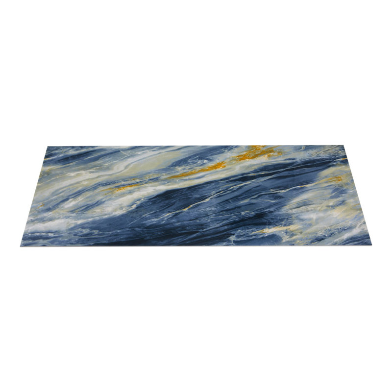 Polyvinyl Chloride (PVC) Peel and Stick Field Tile, 30 cm x 60 cm, Blue/Brown