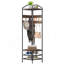Portemanteau de coin industriel avec rangement pour chaussures et crochets mobiles