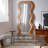 62.99"French-shaped irregular wave brown full-length mirror-243925118