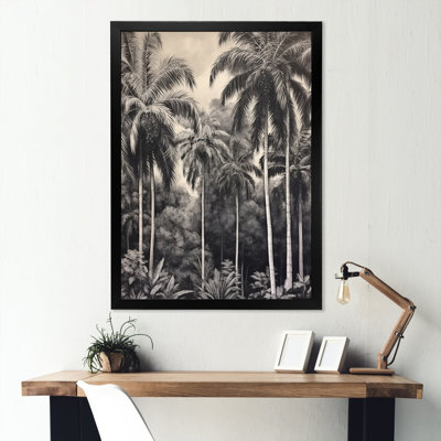 " Black And White Palm Paradise I " by Designart