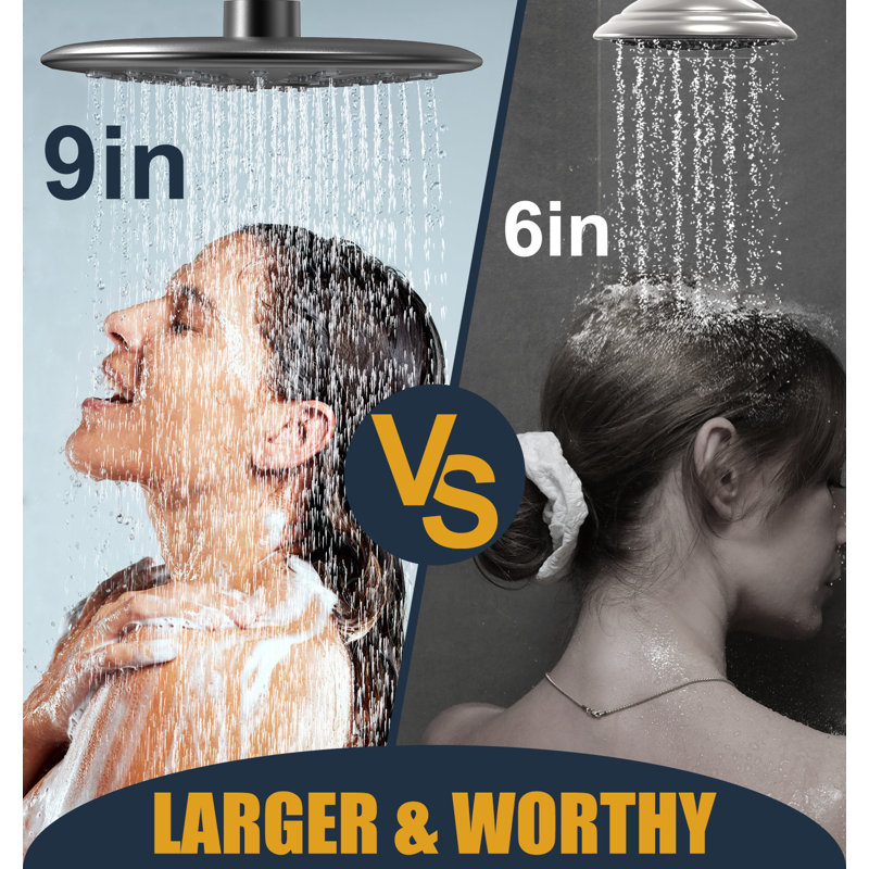 9-inch Black Electroplated Hand Shower Kit For Bathtub