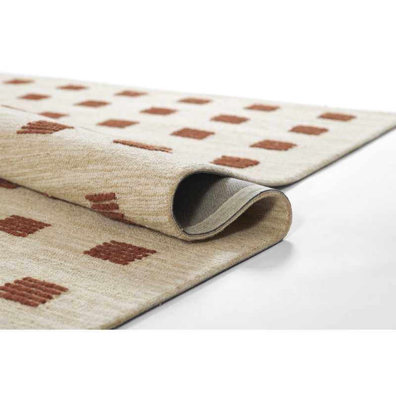 Birch Lane™ Lanora Hand Tufted Wool Rust Area Rug 2' X 3', Rectangle 3'6" x 5'6"