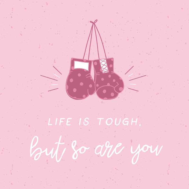 Life Is Tough - gants de boxe roses de - on, H 36 po x l 36 po