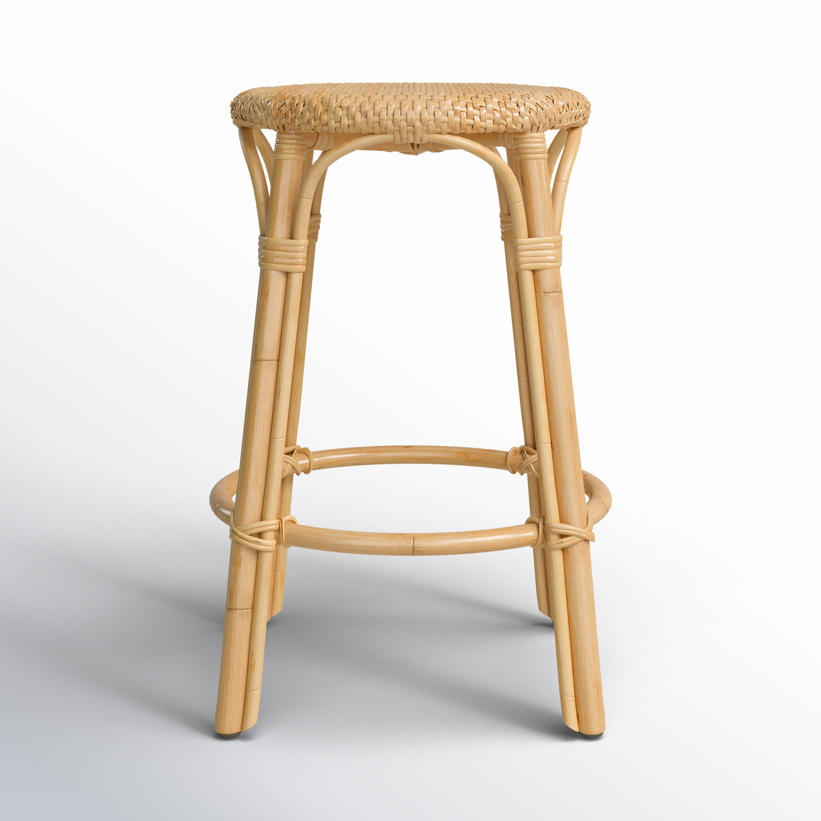 Alastair Bar & Counter Stool, Counter Stool (24" Seat Height), Natural/Natural Rattan Frame