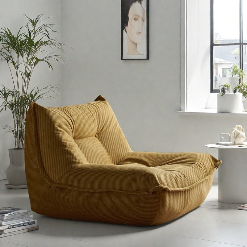 Canapé à billes rétro, Polyester jaune