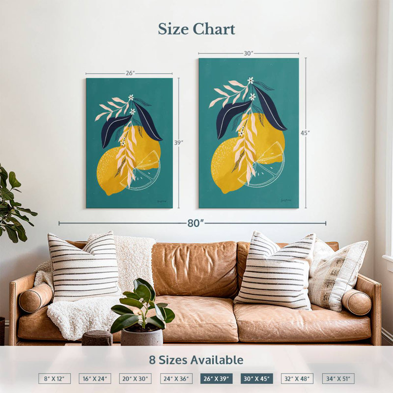 Yarlin Lemons Blue, 39" H x 26" W