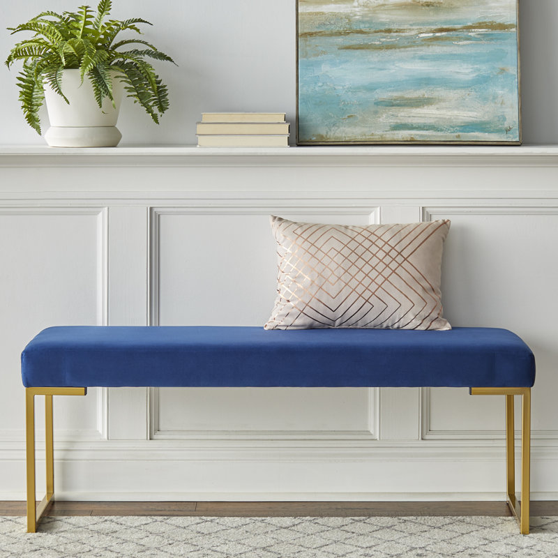 Banc rembourré Aubreana, Bleu