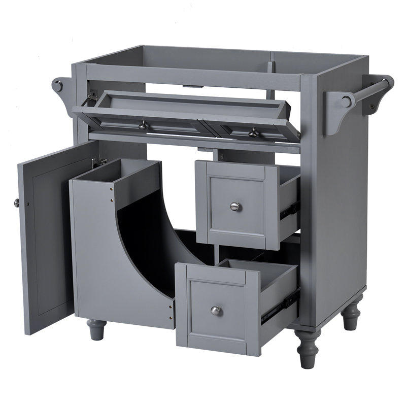 Bathroom Vanity Without Top Sink, Gray