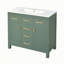 Ensemble de meuble-lavabo 36 po avec lavabo en céramique, meuble-lavabo simple autoportant moderne avec 4 tiroirs et 2 armoires, meuble de rangement pour la salle de bain, ensemble de meuble-lavabo avec cadre en bois massif