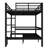 Queen Over Queen Bunk Bed With 3 Pull-out Sections Convertible To Sofa And Guardrails,metal Bunk Beds Frame For Adults,teens,space-saving,silent Design, No Box Spring Needed(black, Queen Over Queen)-1120835828