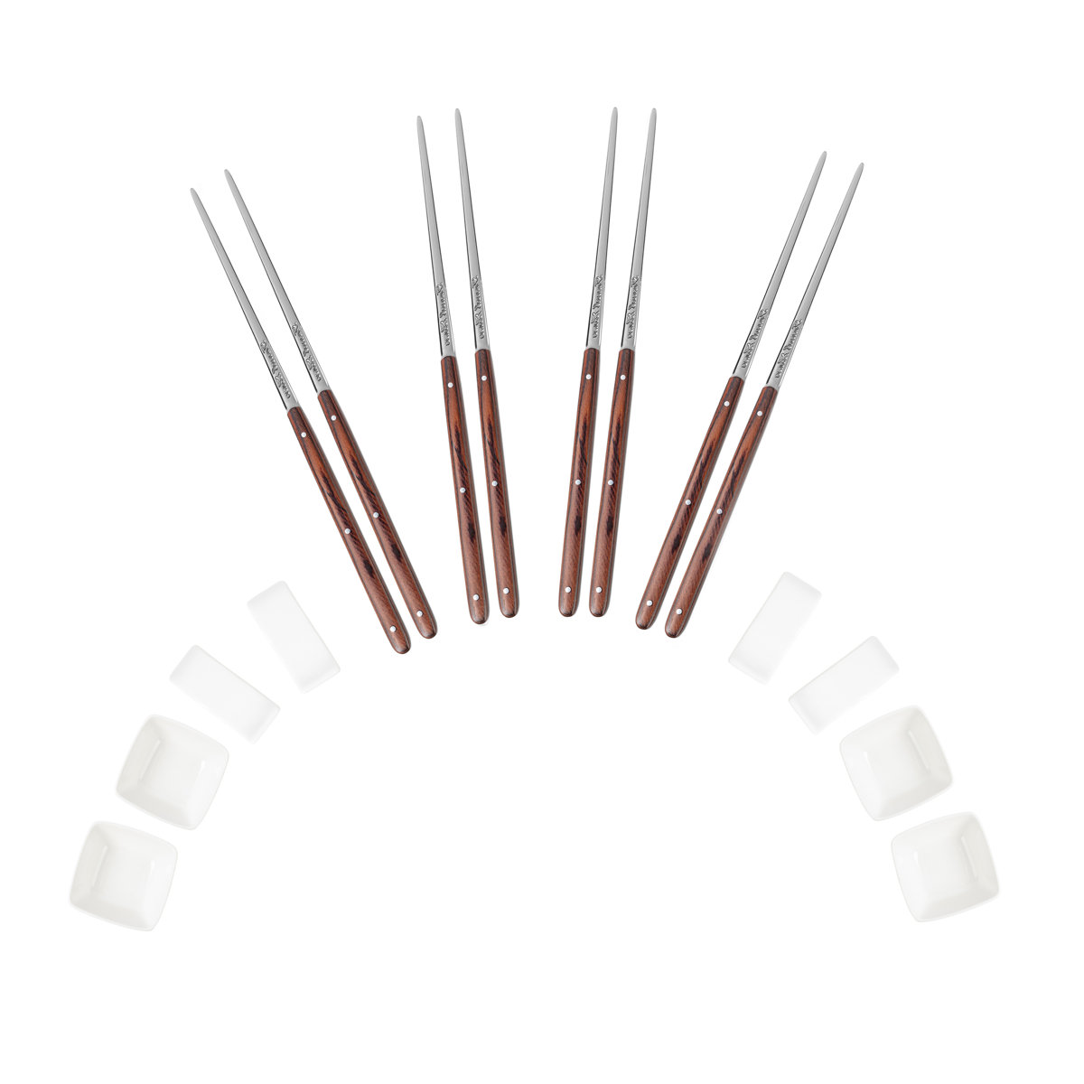 French Home Pakkawood Chopsticks, Rests and Sauce Bowls - Thumbnail 3