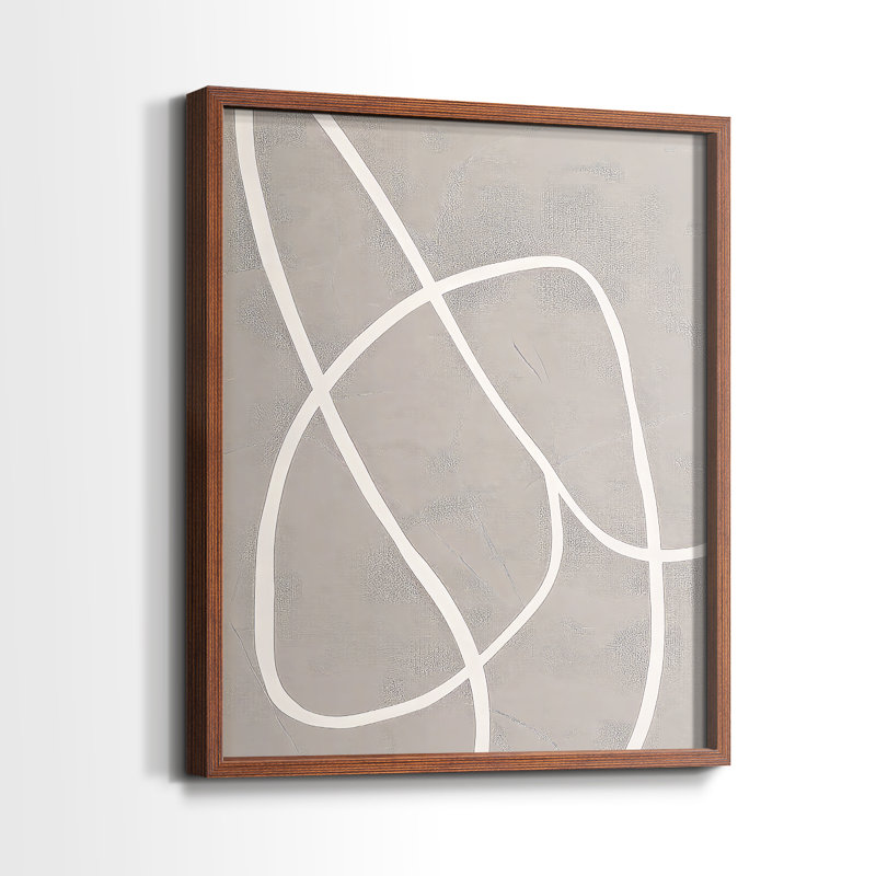 Série ABSTRACT DLxxxvii - reproduction encadrée de qualité supérieure - prête à être accrochée - aucun clou requis, Noyer