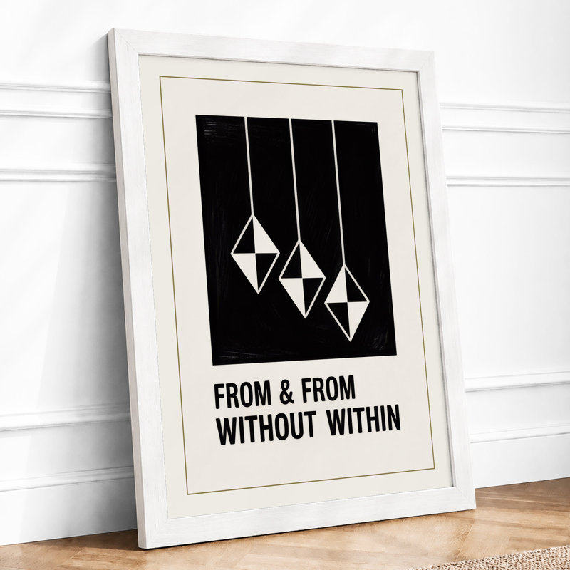 Suspended Diamonds Minimalist - Framed Print, A4 - 29.7 x 21.0 cm, White