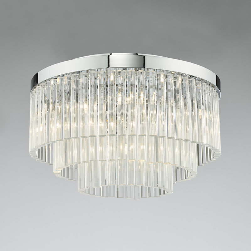 Bartholmey Crystal Flush Mount, Chrome