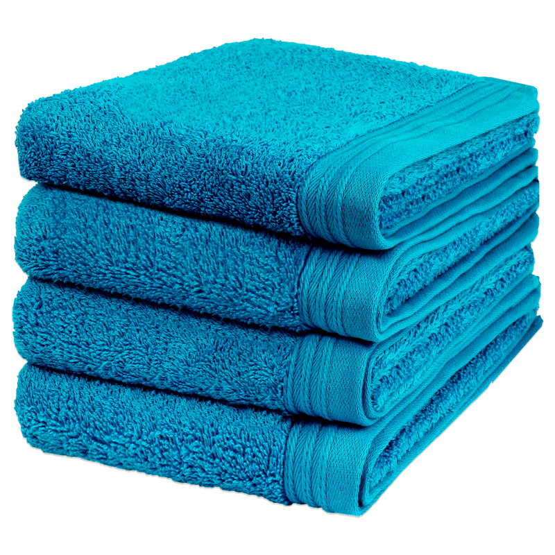 Kendra 4 Piece 100% Cotton Hand Towel Set, Petrol