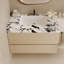 Meuble-lavabo flottant moderne 29,9 po avec comptoir en faux marbre et lavabo encastré en céramique, fixation murale pour petites salles de bain et appartements