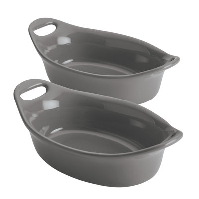 Rachael Ray Ceramics Oval Au Gratin Baker Set