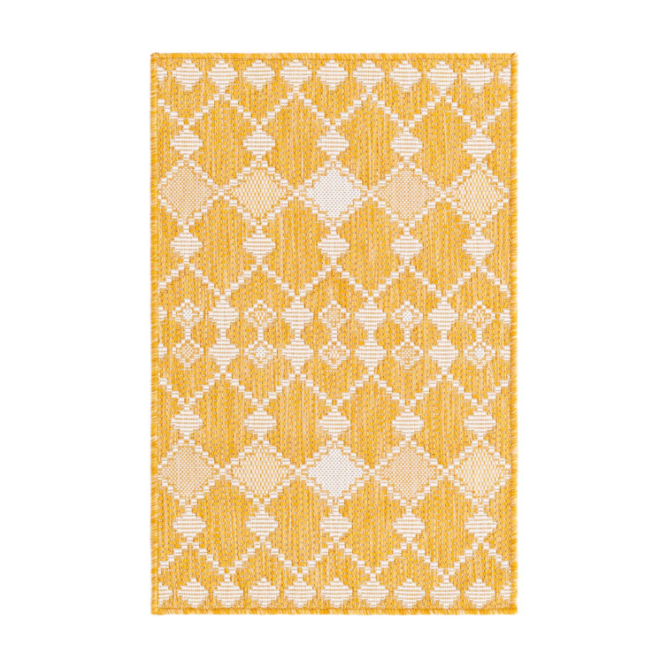 Tapis intérieur / extérieur jaune Artressia