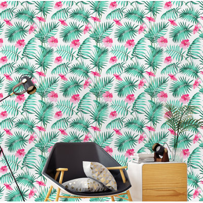 Rouleau de papier peint à motif de feuilles tropicales Bartell