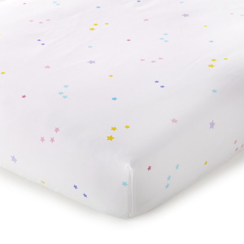 White Cotton Unicorn Print Toddler Sheet Set