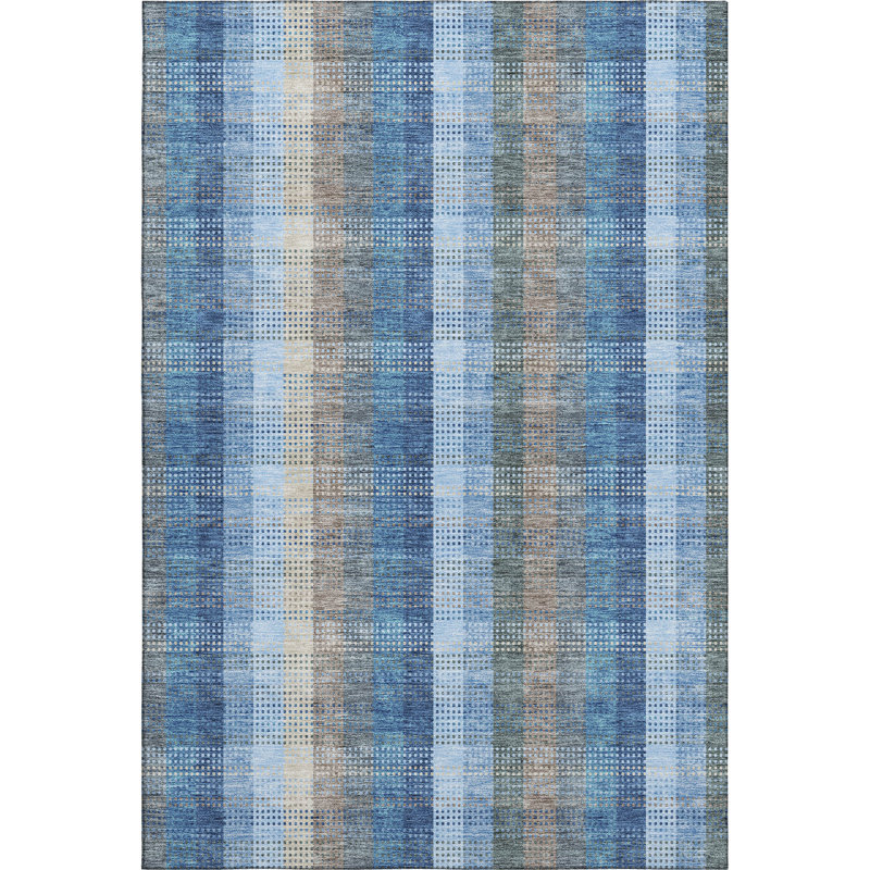 Premium Machine Washable Prisco Denim Rug, Rectangle 10' x 14'