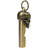 Solid Brass Polished Gold Finish Ghost Skull Head Death Whistle With Ring