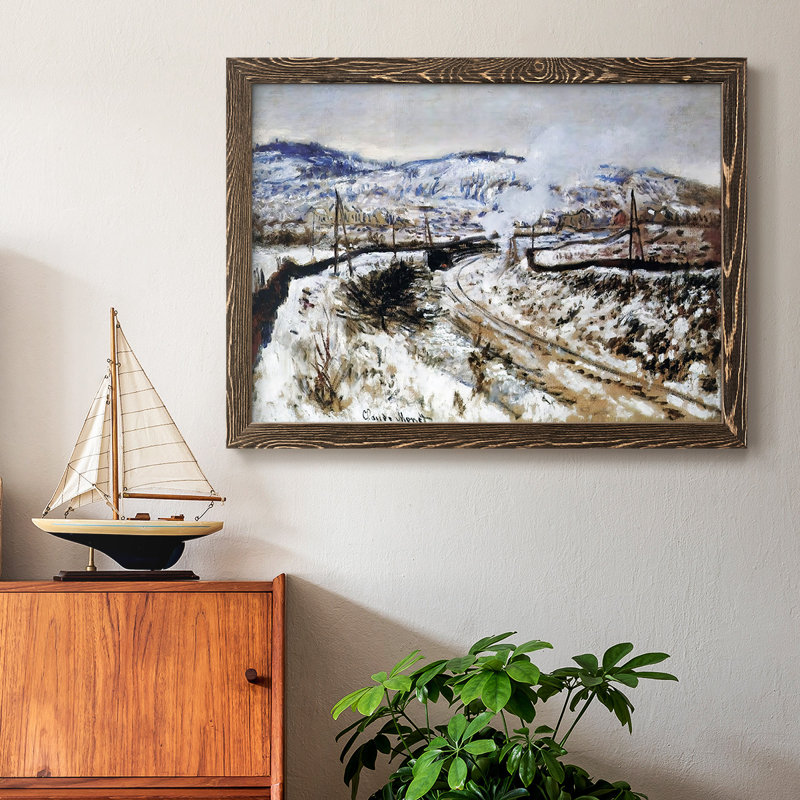 Train in the Snow, Argenteuil, 1875, reproduction d'art sur toile, Noyer, H 22 po x l 32 po x P 1,5 po