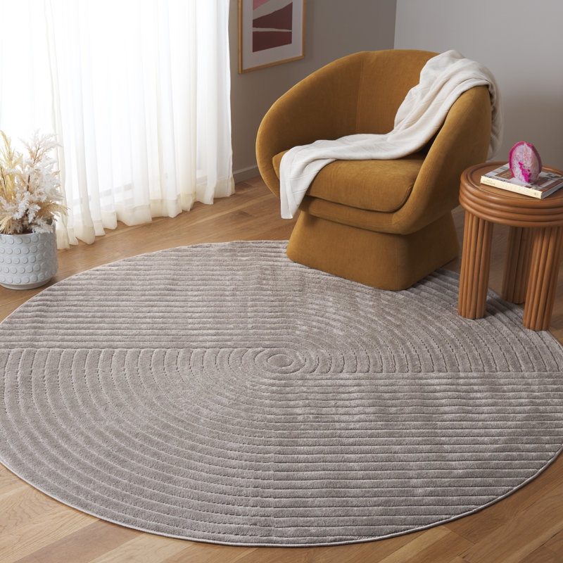 Tamonica Performance Geometric Rug, Round 6'7"