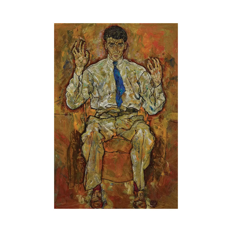 Portrait Of Paris Von Gütersloh, 1918 by Egon Schiele - Wrapped Canvas Painting, 20.32 cm H x 30.48 cm W