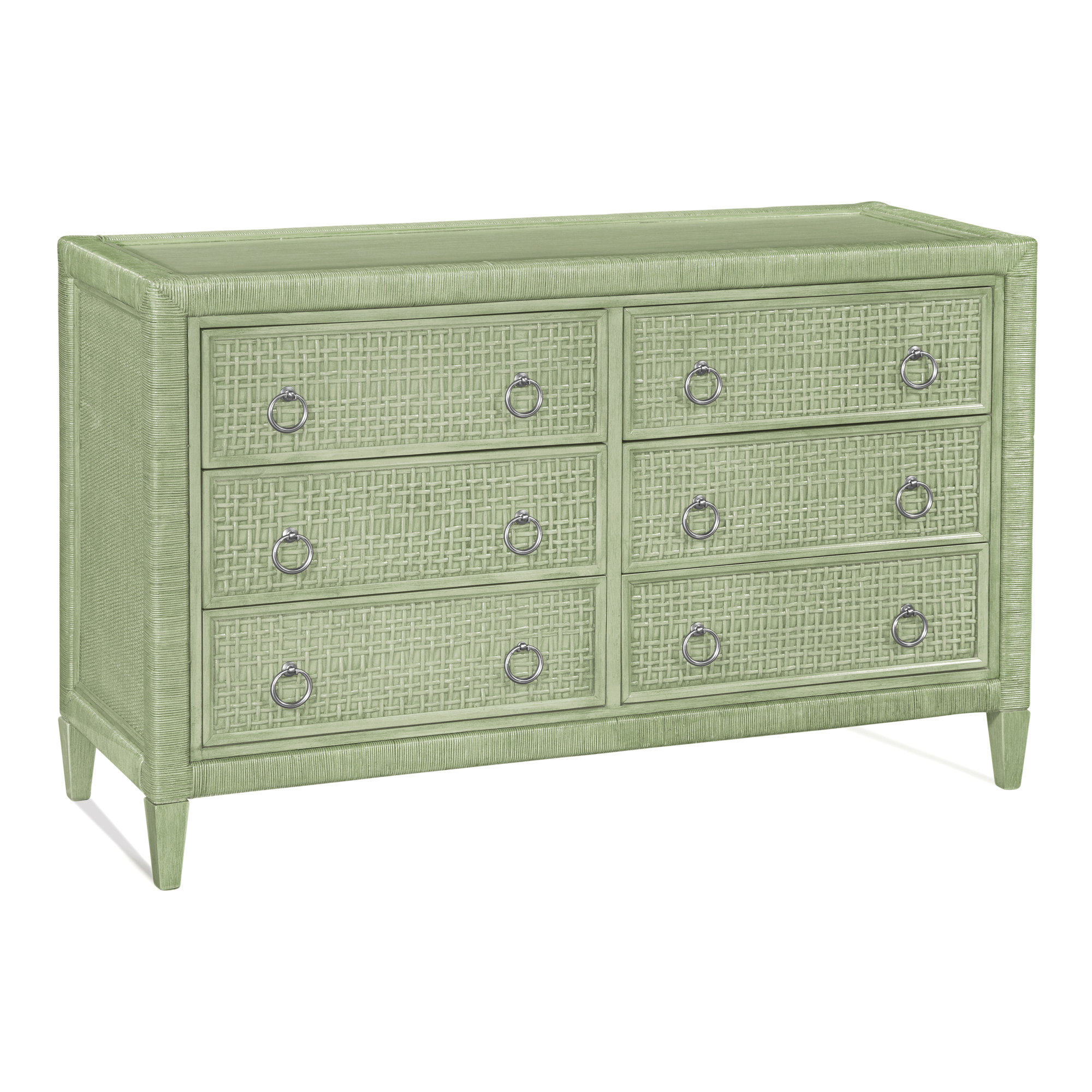 Monterey 6 Drawer 54'' W Dresser, No, Brass, Celery