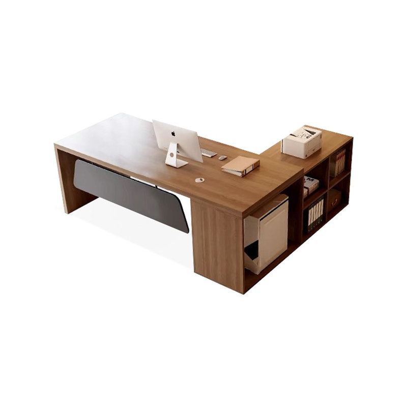 Bureaux en bois massif en L noyer, L 29,53 po x P 70,87 po x P 27,56, Retour à gauche