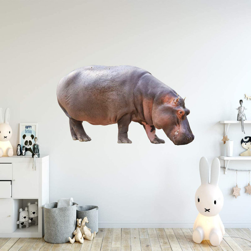 Adhésif décoratif hippopotame Indigo Safari - PAS40, H 30 po x l 51 po
