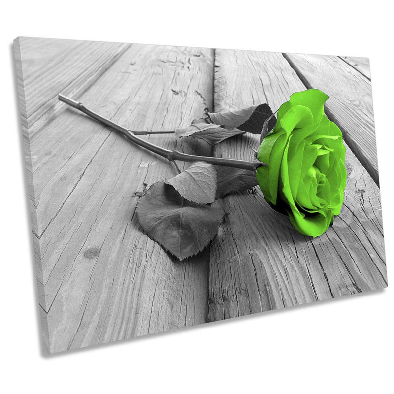 Rose Flower Floral Floorboard - Wrapped Canvas Print, 91.4cm H x 137.2cm W