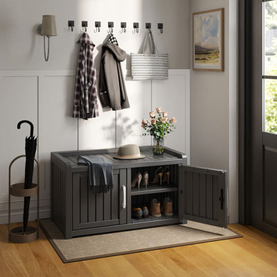Shoe Cabinet Storage Bench Indoor Outdoor