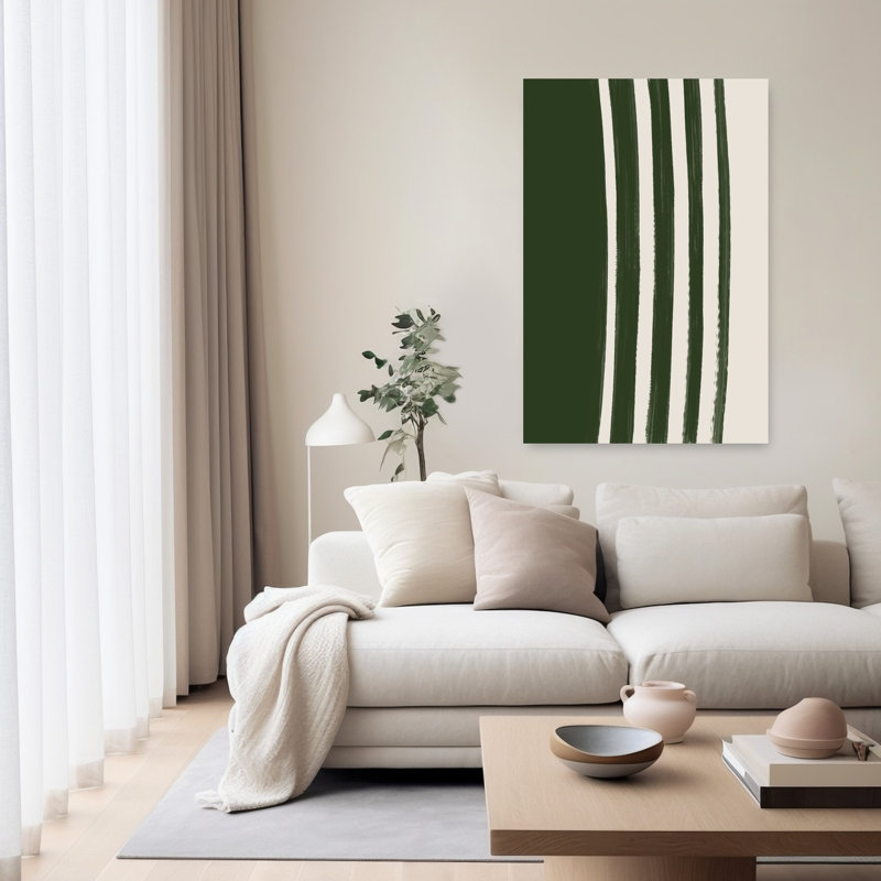 Impression d'art mural vertical minimaliste abstrait vert vertical, 60" H x 40" W
