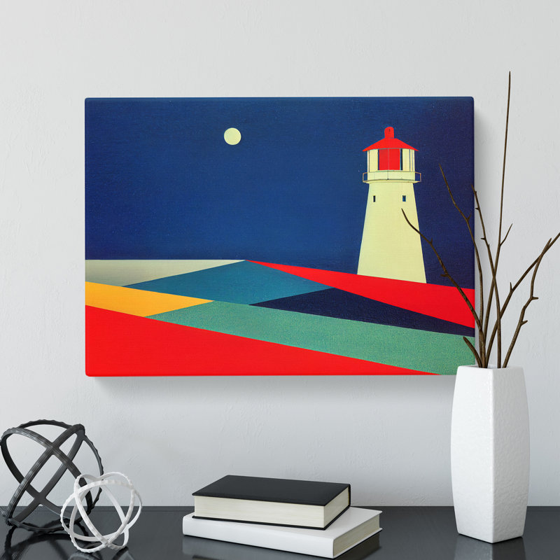 Lighthouse Abstract Art - Wrapped Canvas, 35cm H x 50cm W x 3cm D