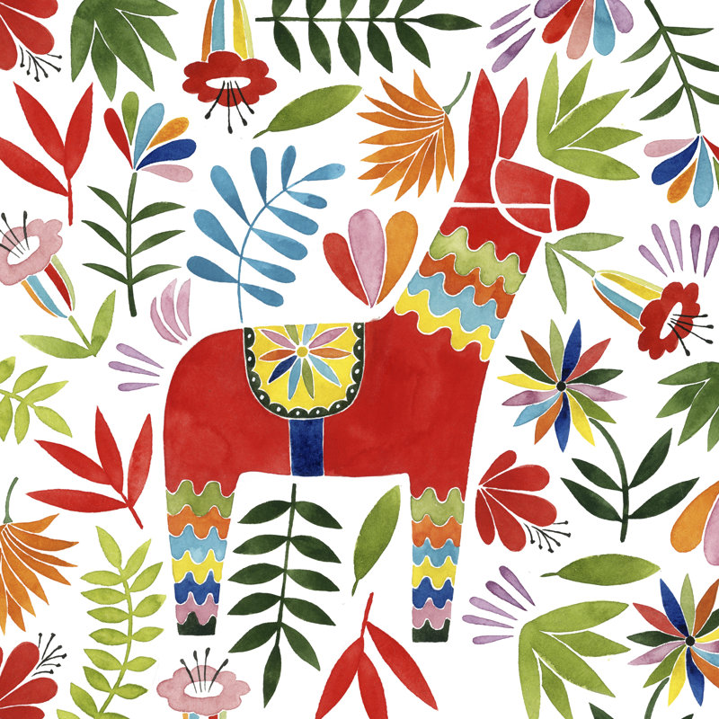 Festive Otomi II, H 20 po x l 20 po x P 1,25 po