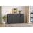 TREXM 4 Wavy Doors Ample Storage Space Sideboard With Adjustable Shelves And Retro Copper Handles For Dining Room And Living Room-105342223