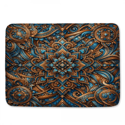 Tapis de bain complexe à motif mandala
